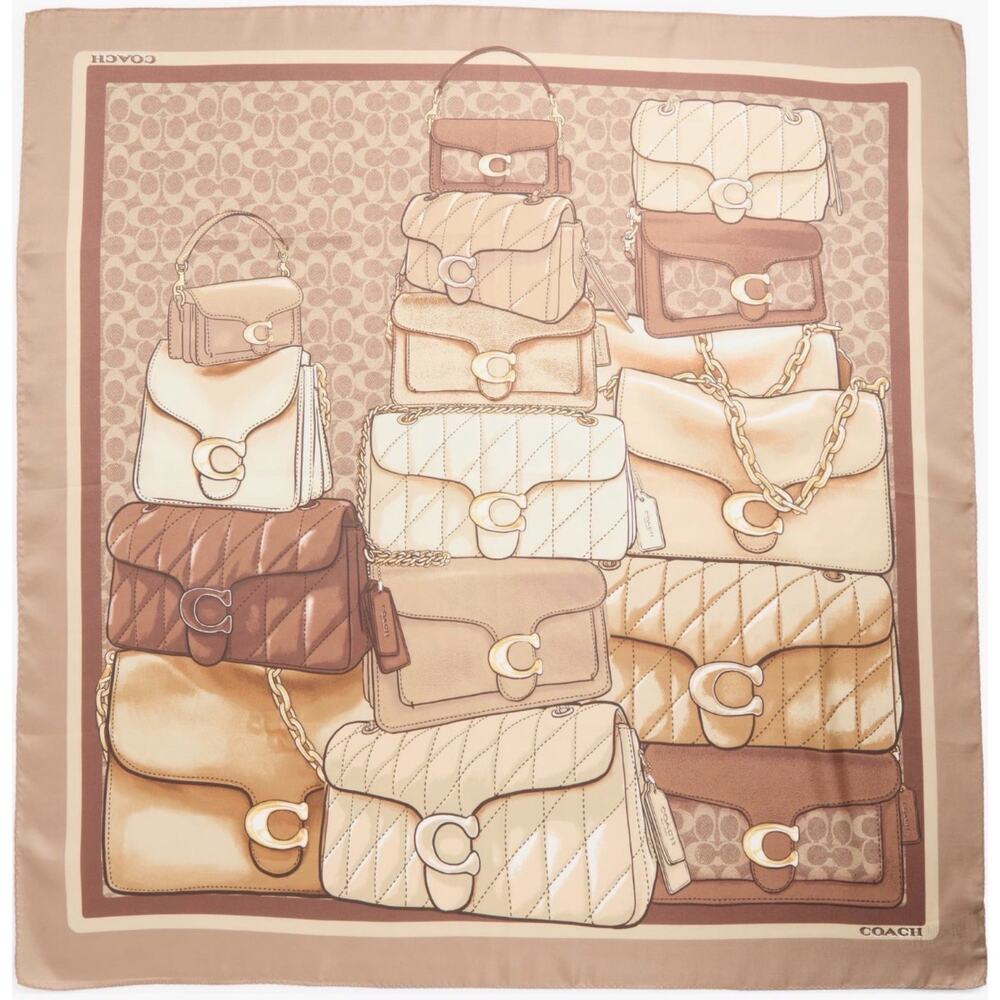 COACH - Stacked Tabby Print Silk Square Scarf